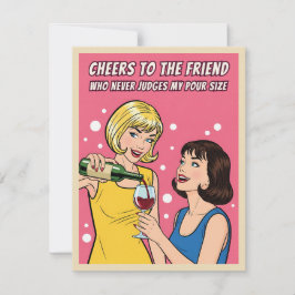 Festiva Tarjeta de arte pop de humor de vino vintage diver