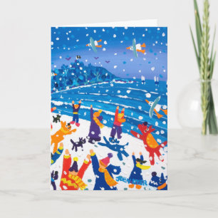 Festiva Tarjeta de arte: Salto para copos de nieve