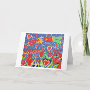 Festiva Tarjeta de arte: Tentación en los tulipanes. San V