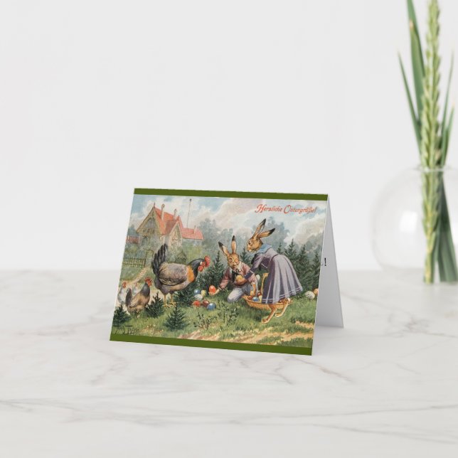 Festiva Tarjeta de Arturo Thiele pascua - conejitos que (Anverso)