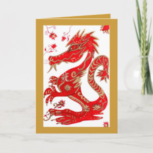 Festiva Tarjeta de astrología de dragón china
