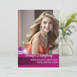 Festiva Tarjeta de autografo de color del concurso pop