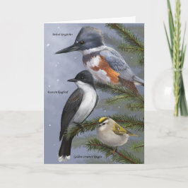 Festiva Tarjeta de aves de vacaciones 'We Three Kings'