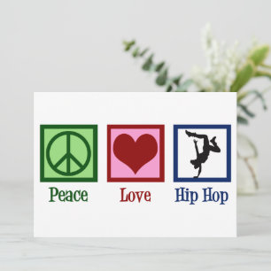Festiva Tarjeta de bailarina Peace Love Hip Hop