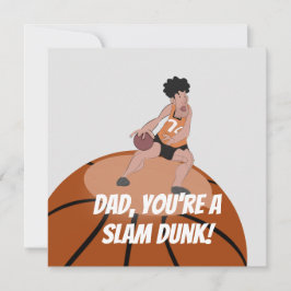 Festiva Tarjeta de Baloncesto para Papá Slam Dunk