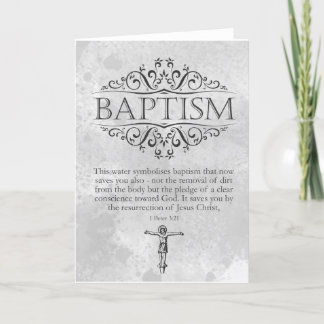 Festiva Tarjeta de bautismo religioso para adultos Verse