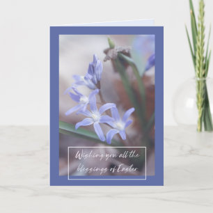 Festiva Tarjeta de Bendición de Pascua - Chionodoxa