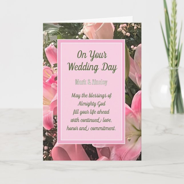 Festiva Tarjeta de bendiciones de boda cristiana personali (Anverso)
