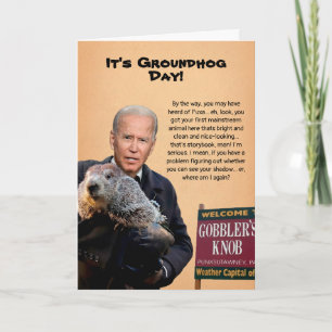Festiva Tarjeta de Biden Groundhog Day