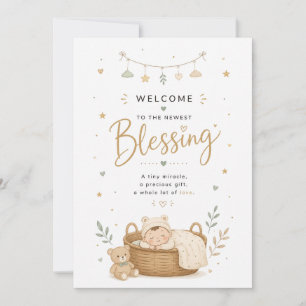 Festiva Tarjeta de Bienvenida al Bebé Tarjeta de Felicit