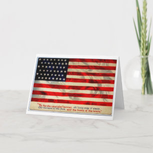 Festiva Tarjeta de bienvenida de bandera patriótica vintag