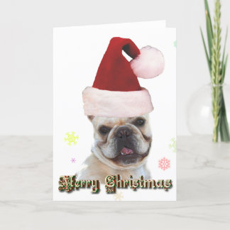 Festiva tarjeta de bienvenida de bulldog francesa para nav