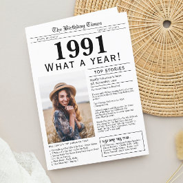 Festiva Tarjeta de bienvenida de cumpleaños de periódico d