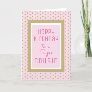 Festiva Tarjeta de bienvenida de cumpleaños de Super Cousi