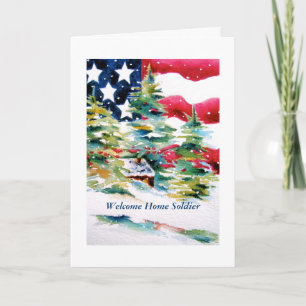 Festiva Tarjeta de bienvenida de soldado Hanukkah