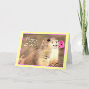 Festiva Tarjeta de bienvenida Happy Easter Prairie Dog