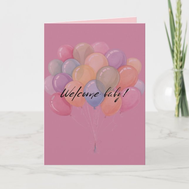 Festiva Tarjeta de bienvenida para bebé  (Anverso)
