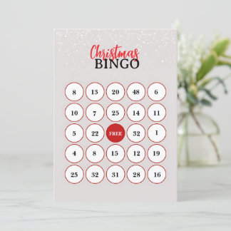 Festiva Tarjeta de Bingo para Navidades Minimalistas Beige