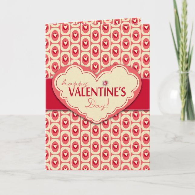 Festiva Tarjeta de Bloques de Corazón (Anverso)