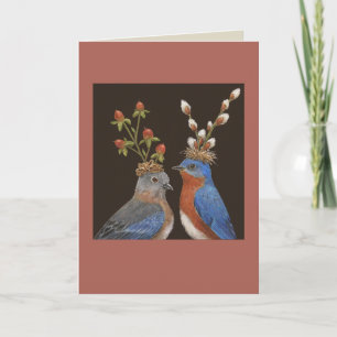 Festiva Tarjeta de Boda Bluebird