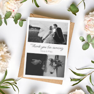 Festiva Tarjeta de Boda de Collage de fotos blanco y negro