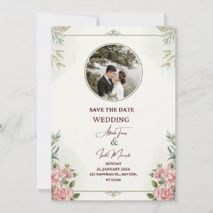 Festiva Tarjeta de boda elegante e inspiradora