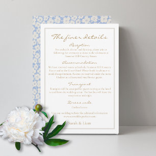 Festiva Tarjeta de Boda floral blanca de cierre detallado