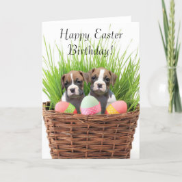 Festiva Tarjeta de boxeo de cumpleaños feliz de Pascua