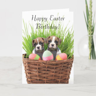 Festiva Tarjeta de boxeo de cumpleaños feliz de Pascua