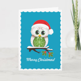 Festiva Tarjeta de búho de navidades
