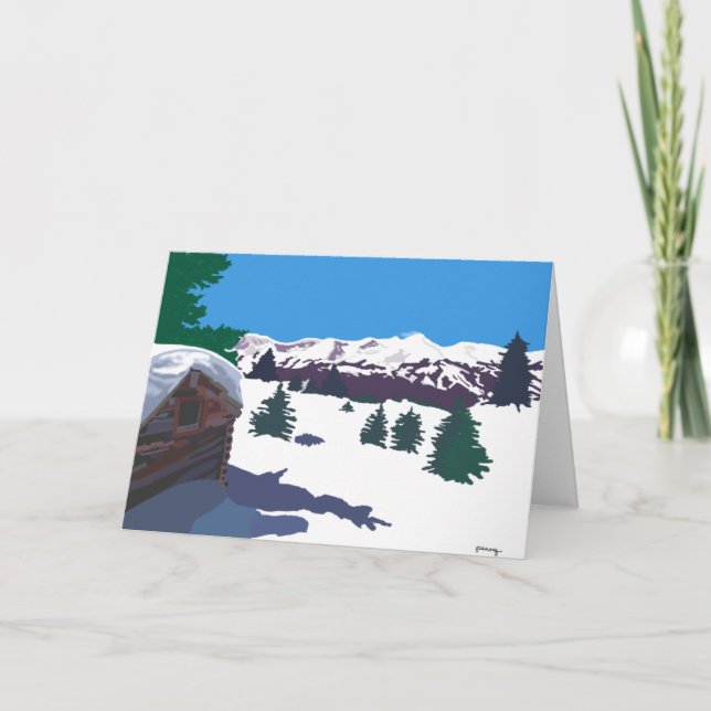 Festiva Tarjeta de cabina de registro de invierno (Anverso)