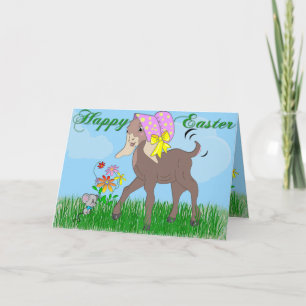 Festiva Tarjeta de cabra de Pascua