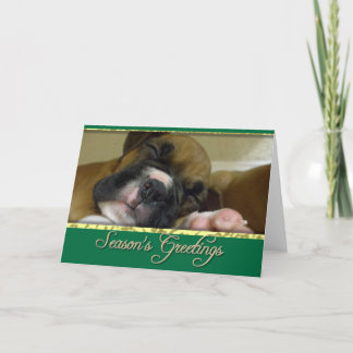 Festiva Tarjeta de cachorro Boxer de felicitaciones de tem