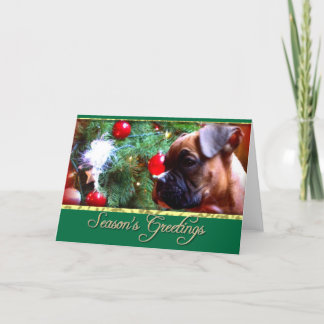 Festiva Tarjeta de cachorro Boxer de felicitaciones de tem