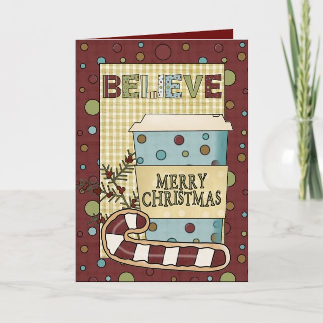 Festiva Tarjeta de café para navidades (Anverso)