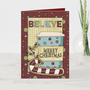 Festiva Tarjeta de café para navidades