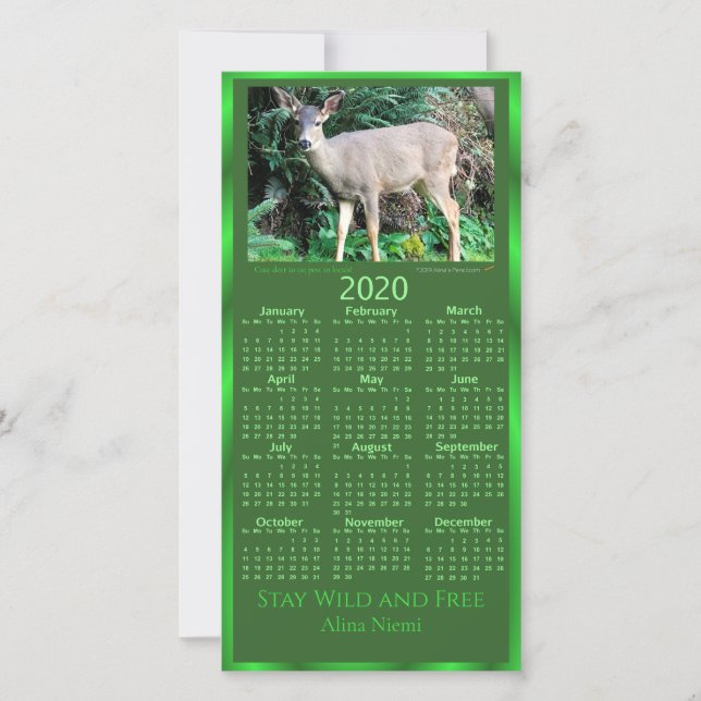 Festiva tarjeta de calendario alina 2020 (Anverso)