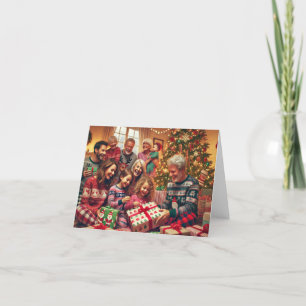 Festiva Tarjeta de cambio de regalo para Navidades familia