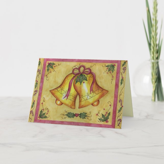 Festiva Tarjeta de campanas para navidades (Anverso)