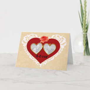 Festiva Tarjeta de canasta de amor para siempre