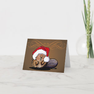 Festiva Tarjeta de castor para navidades