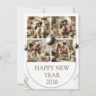 Festiva Tarjeta de Celebración de Año Nuevo | Tarjeta de P