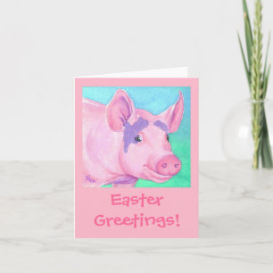 Festiva Tarjeta de cerdo de Pascua - "Este pequeño cerdo"