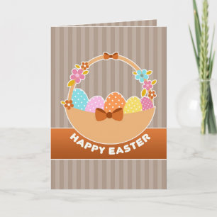 Festiva Tarjeta de cesta de huevos de Pascua