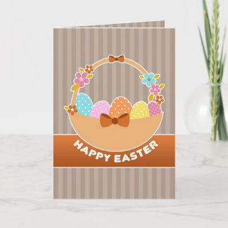 Festiva Tarjeta de cesta de huevos de Pascua