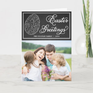 Festiva Tarjeta de Chalkboard Easter para tipografía sensa