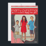 Festiva Tarjeta de Chalkboard para Navidades fotográficos<br><div class="desc">Tarjeta de Navidades única y divertida para su familia!</div>
