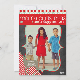 Festiva Tarjeta de Chalkboard para Navidades fotográficos