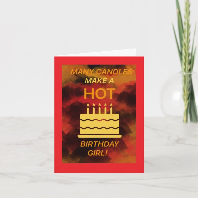 Festiva Tarjeta de chica de cumpleaños caliente (Anverso)