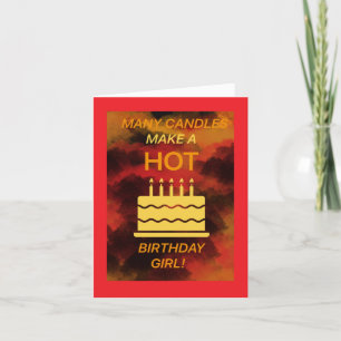 Festiva Tarjeta de chica de cumpleaños caliente